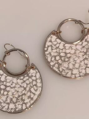 Gold-Tone Textured Hoop Drop Earrings - Women's Jewelry